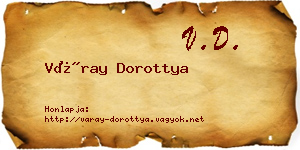 Váray Dorottya névjegykártya